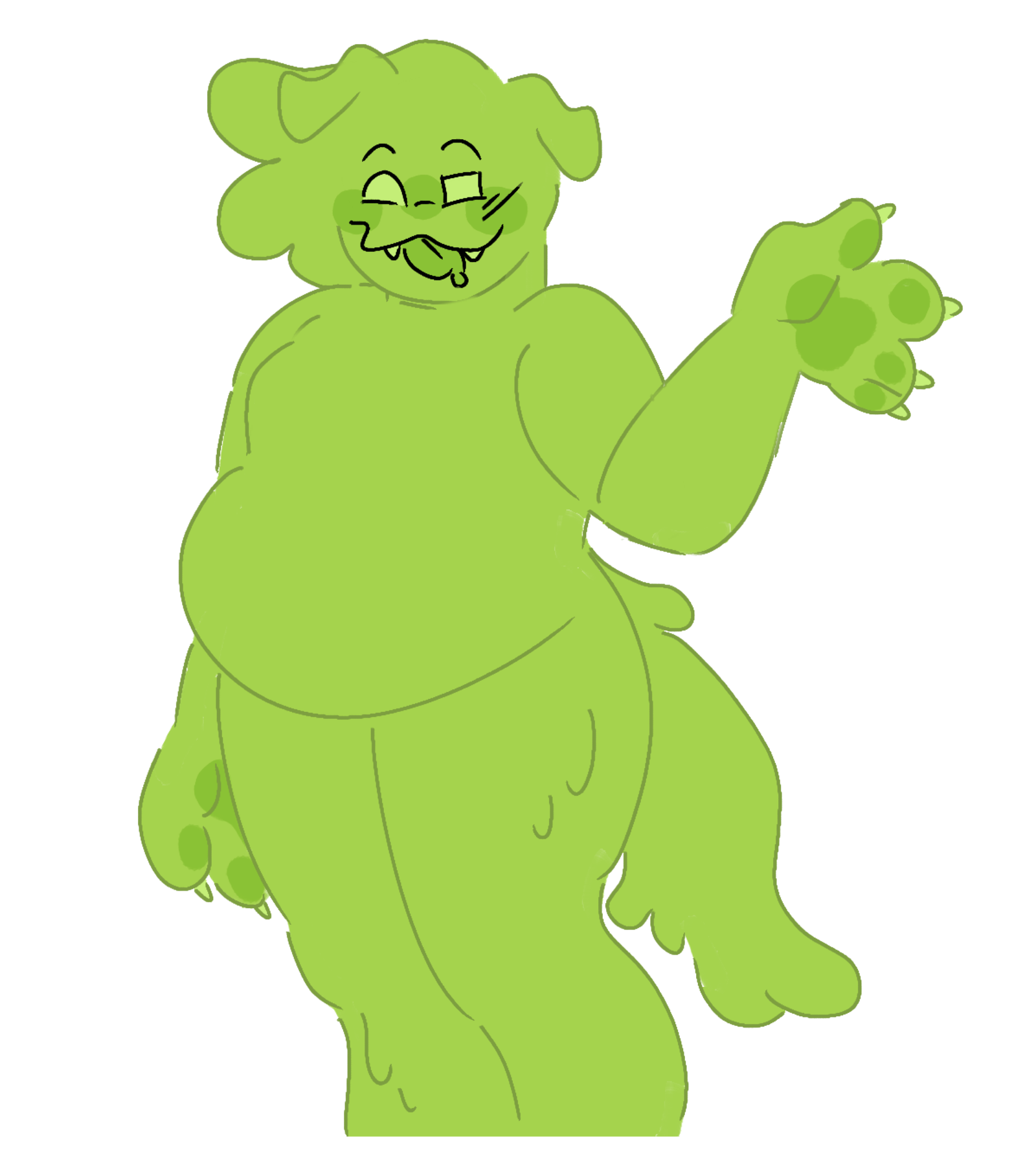 a waving slime dog
